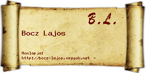 Bocz Lajos névjegykártya